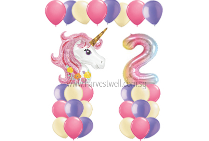 Unicorn Ombre Theme Balloon Value Package